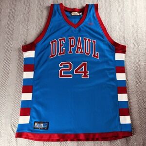 Vintage - 3XL DePaul Blue Demons Mark Aguirre #24 NCAA Hardwood Legends Jersey